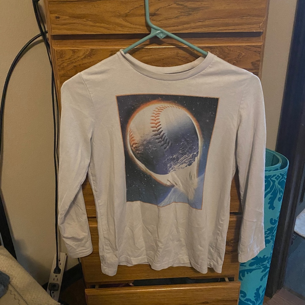 Boys long sleeve baseball tee